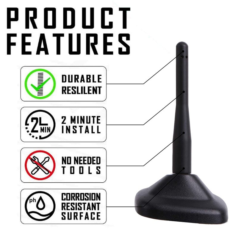 VOFONO Short Antenna Compatible with Mini Cooper 2000-2025 Mini Cooper Accessories 4.5 Inch Antenna Mast Replacement - Image 5